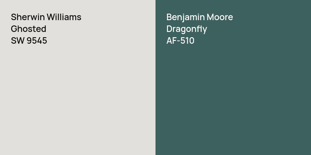 Sherwin Williams Ghosted vs. Benjamin Moore Dragonfly