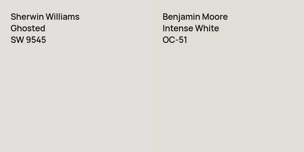 Sherwin Williams Ghosted vs. Benjamin Moore Intense White