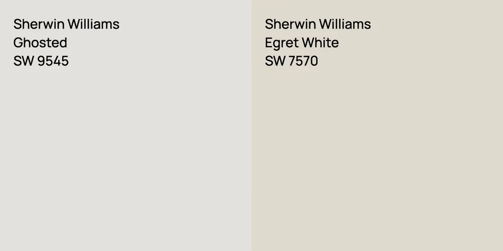 Sherwin Williams Ghosted vs. Sherwin Williams Egret White