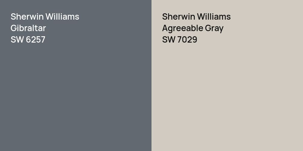 Sherwin Williams Gibraltar vs. Sherwin Williams Agreeable Gray