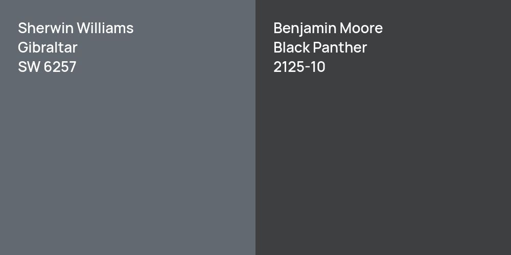 Sherwin Williams Gibraltar vs. Benjamin Moore Black Panther