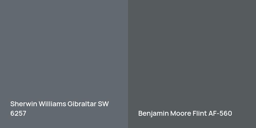 Sherwin Williams Gibraltar vs. Benjamin Moore Flint