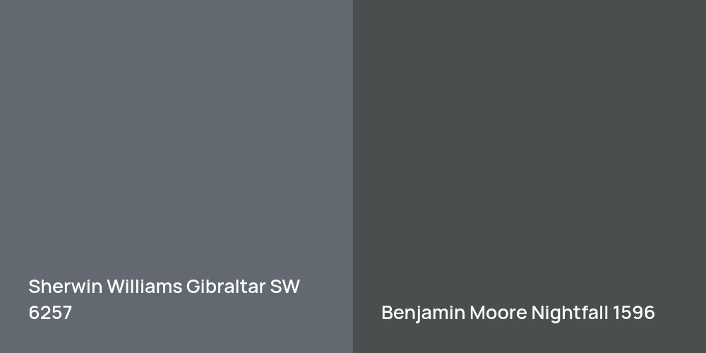 Sherwin Williams Gibraltar vs. Benjamin Moore Nightfall