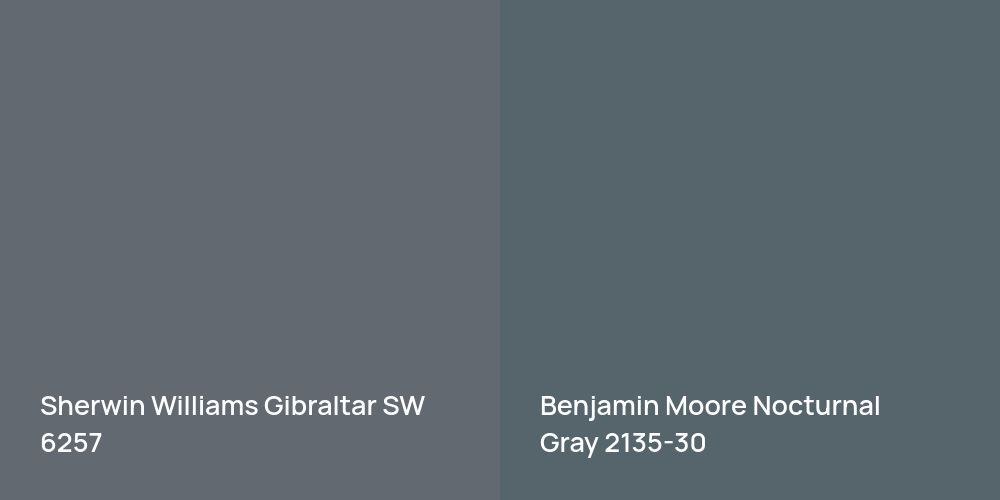 Sherwin Williams Gibraltar vs. Benjamin Moore Nocturnal Gray