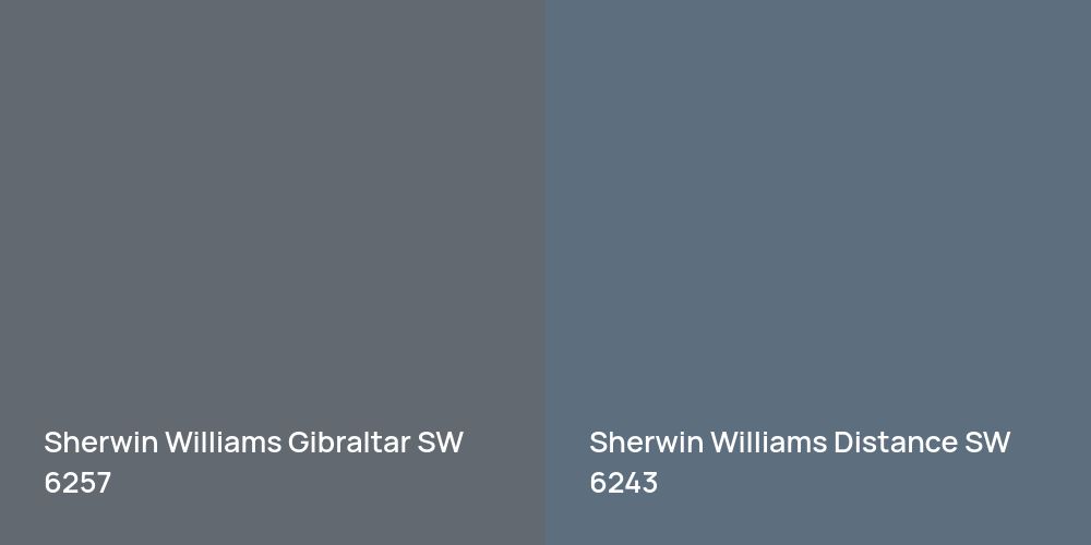 Sherwin Williams Gibraltar vs. Sherwin Williams Distance