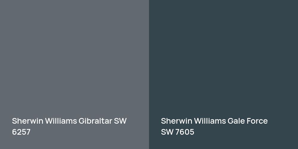 Sherwin Williams Gibraltar vs. Sherwin Williams Gale Force