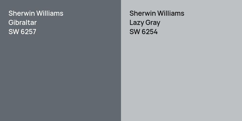 Sherwin Williams Gibraltar vs. Sherwin Williams Lazy Gray