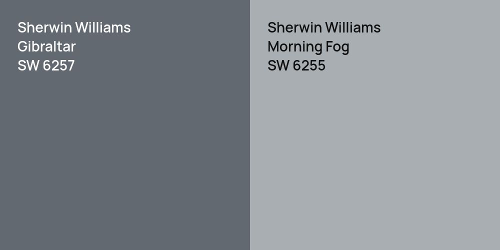 Sherwin Williams Gibraltar vs. Sherwin Williams Morning Fog