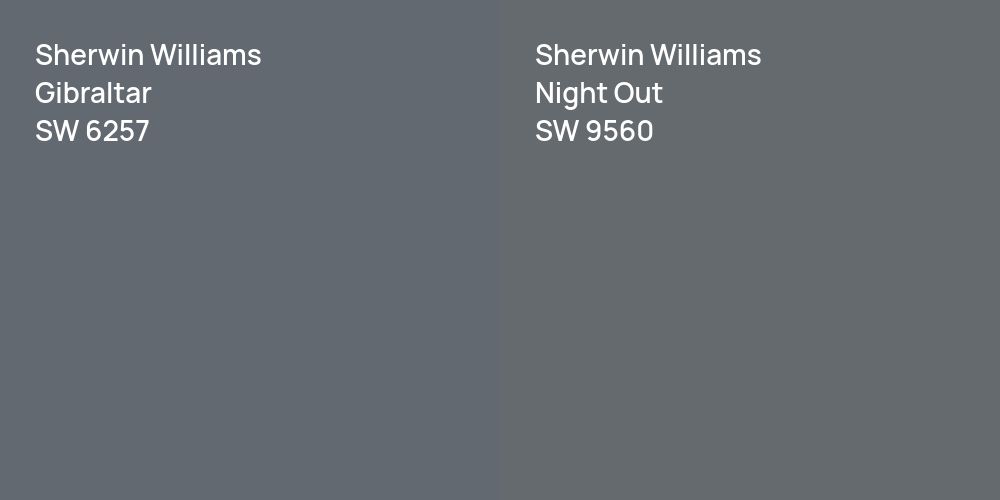 Sherwin Williams Gibraltar vs. Sherwin Williams Night Out