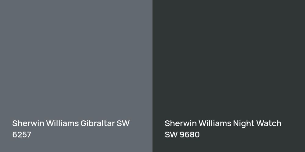 Sherwin Williams Gibraltar vs. Sherwin Williams Night Watch