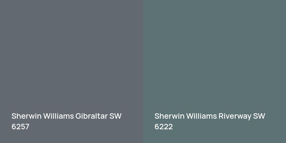 Sherwin Williams Gibraltar vs. Sherwin Williams Riverway