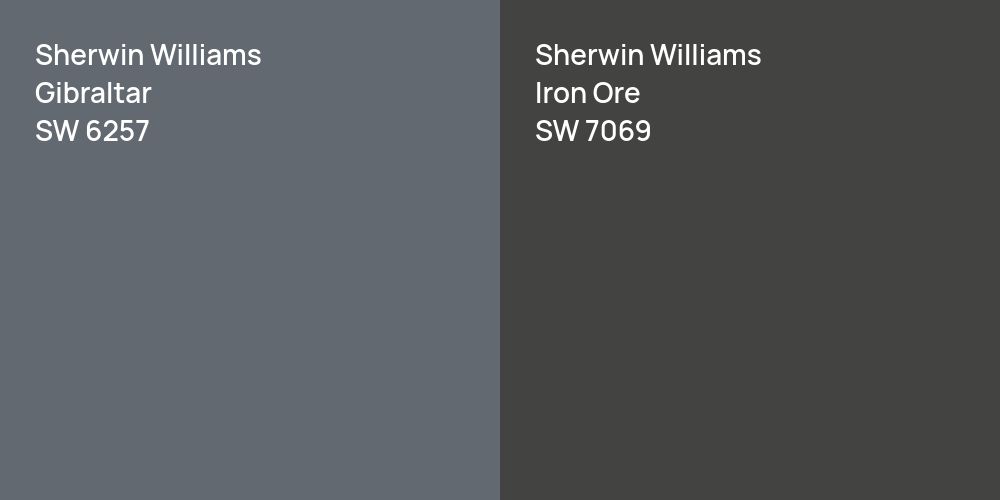 Sherwin Williams Gibraltar vs. Sherwin Williams Iron Ore