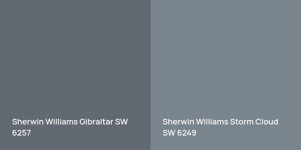 Sherwin Williams Gibraltar vs. Sherwin Williams Storm Cloud