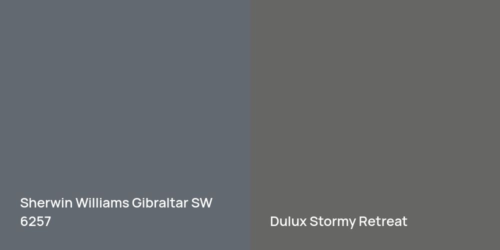 Sherwin Williams Gibraltar vs. Dulux Stormy Retreat