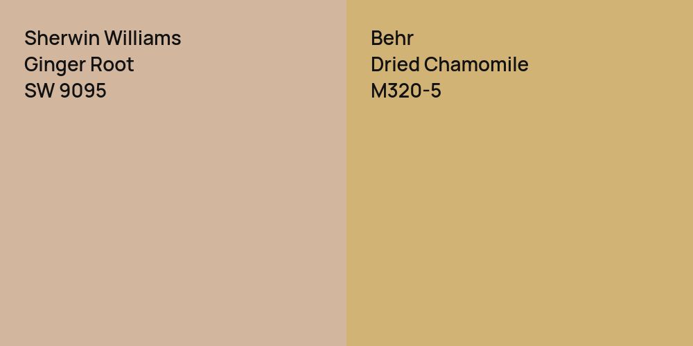 Sherwin Williams Ginger Root vs. Behr Dried Chamomile