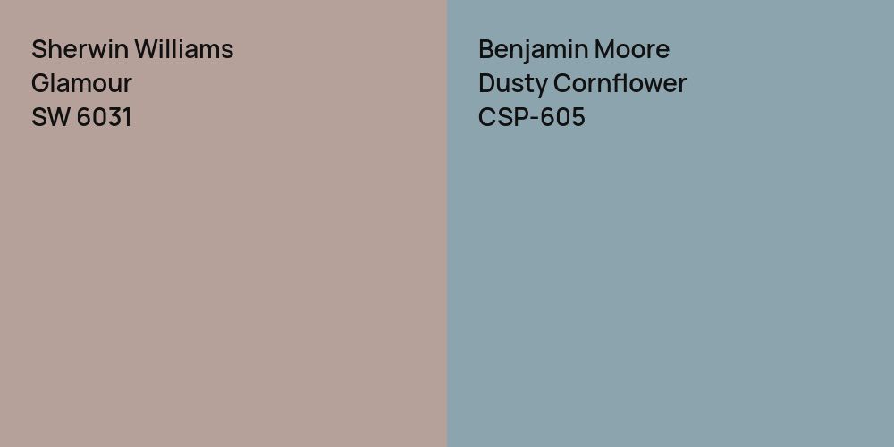 Sherwin Williams Glamour vs. Benjamin Moore Dusty Cornflower