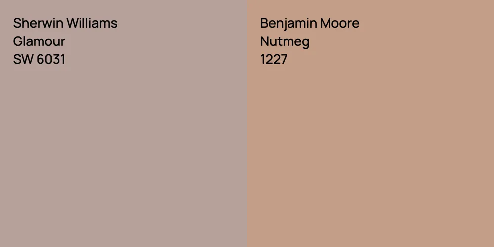 Sherwin Williams Glamour vs. Benjamin Moore Nutmeg