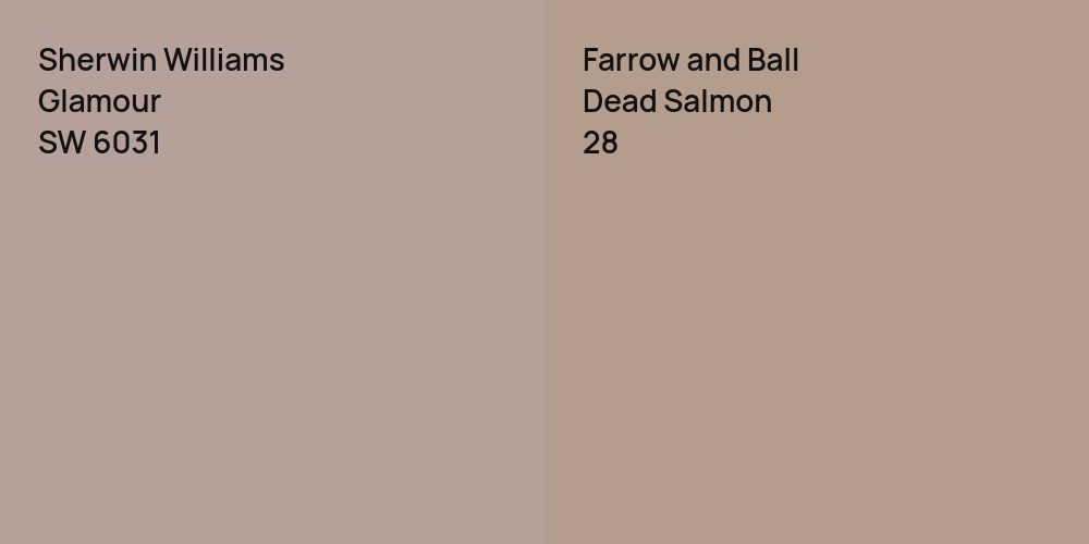 Sherwin Williams Glamour vs. Farrow and Ball Dead Salmon