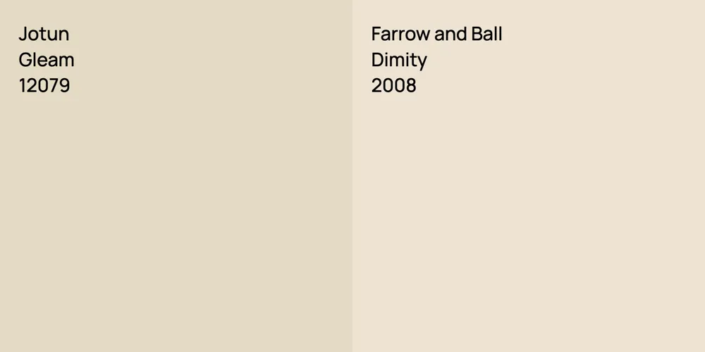 Jotun Gleam vs. Farrow and Ball Dimity