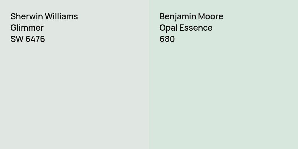 Sherwin Williams Glimmer vs. Benjamin Moore Opal Essence