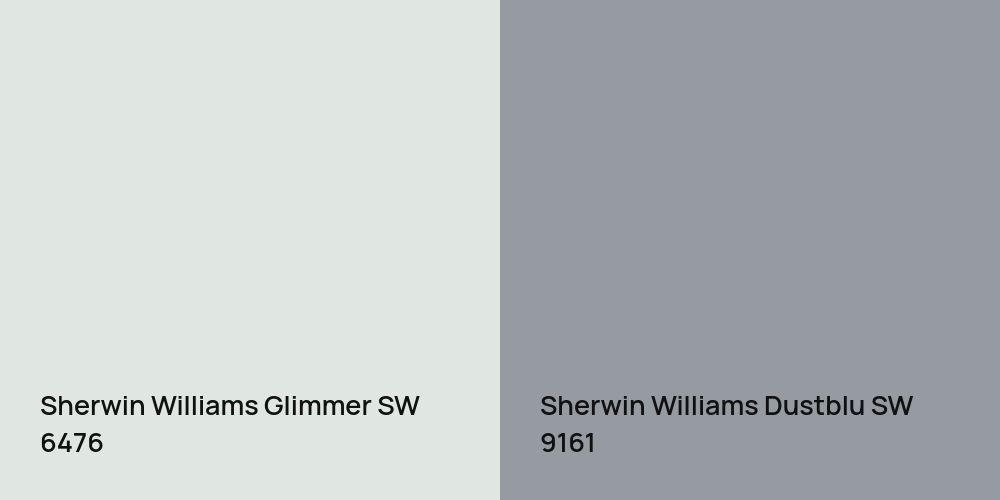 Sherwin Williams Glimmer vs. Sherwin Williams Dustblu