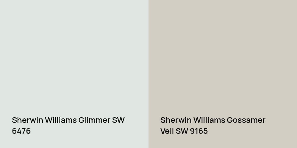 Sherwin Williams Glimmer vs. Sherwin Williams Gossamer Veil