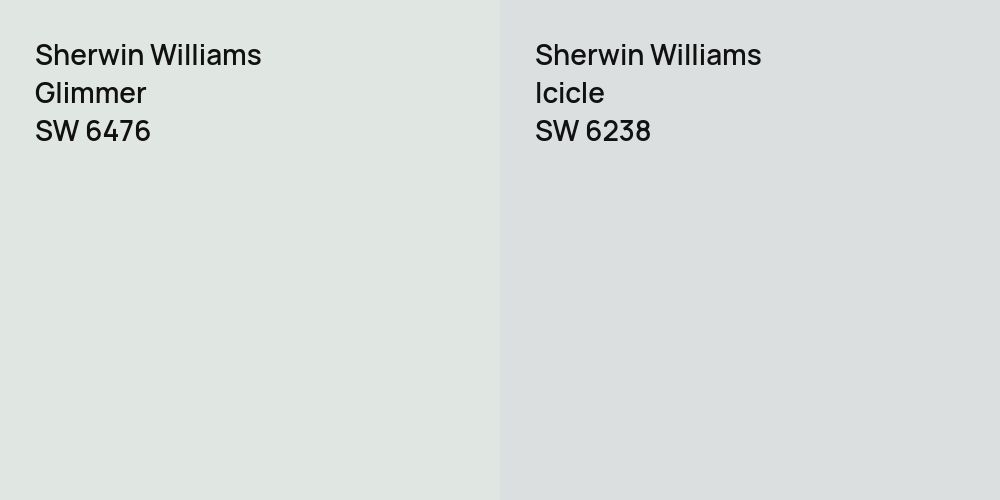 Sherwin Williams Glimmer vs. Sherwin Williams Icicle