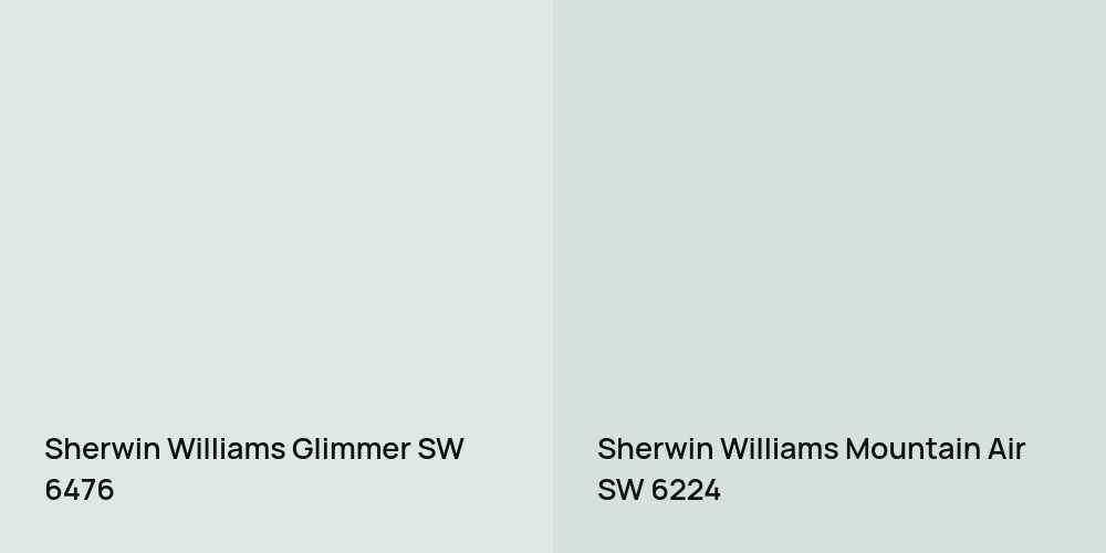 Sherwin Williams Glimmer vs. Sherwin Williams Mountain Air