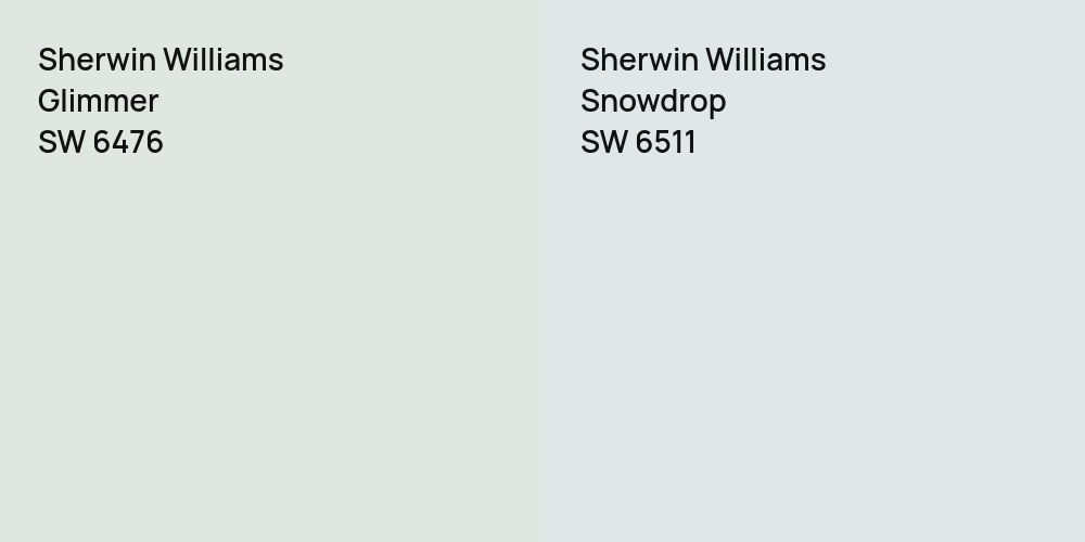 Sherwin Williams Glimmer vs. Sherwin Williams Snowdrop