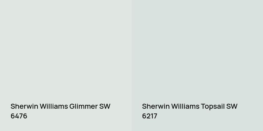 Sherwin Williams Glimmer vs. Sherwin Williams Topsail