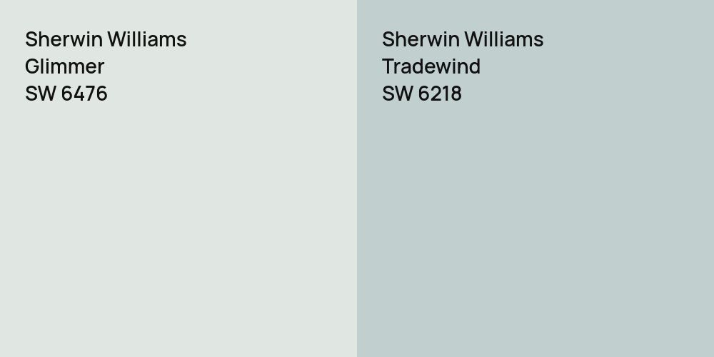 Sherwin Williams Glimmer vs. Sherwin Williams Tradewind