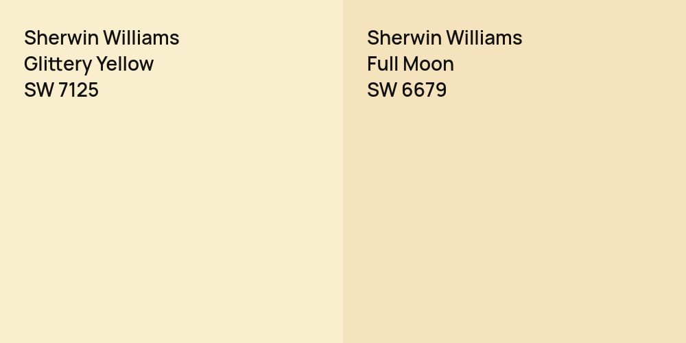 Sherwin Williams Glittery Yellow vs. Sherwin Williams Full Moon