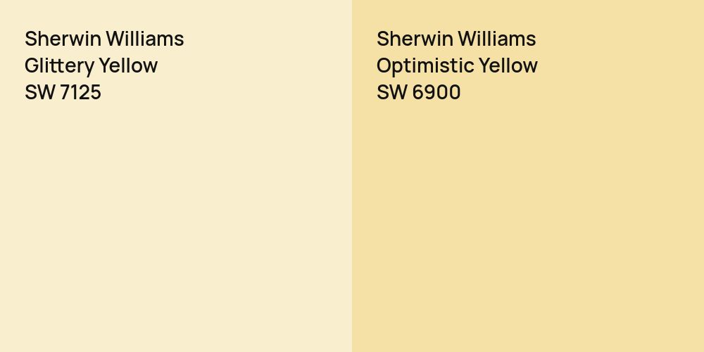 Sherwin Williams Glittery Yellow vs. Sherwin Williams Optimistic Yellow