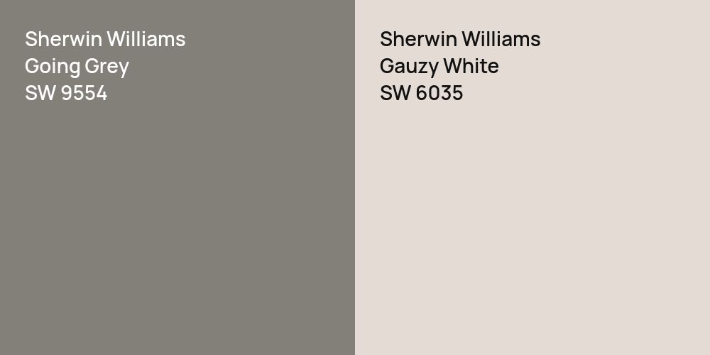 Sherwin Williams Going Grey vs. Sherwin Williams Gauzy White