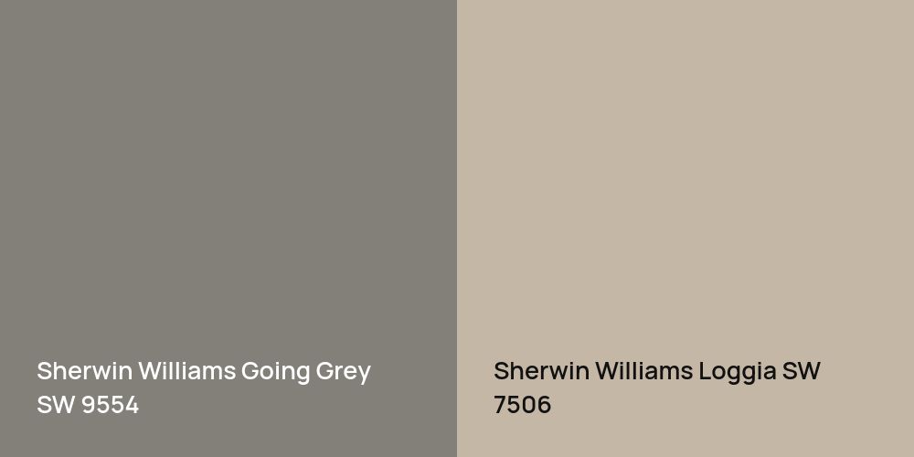 Sherwin Williams Going Grey vs. Sherwin Williams Loggia