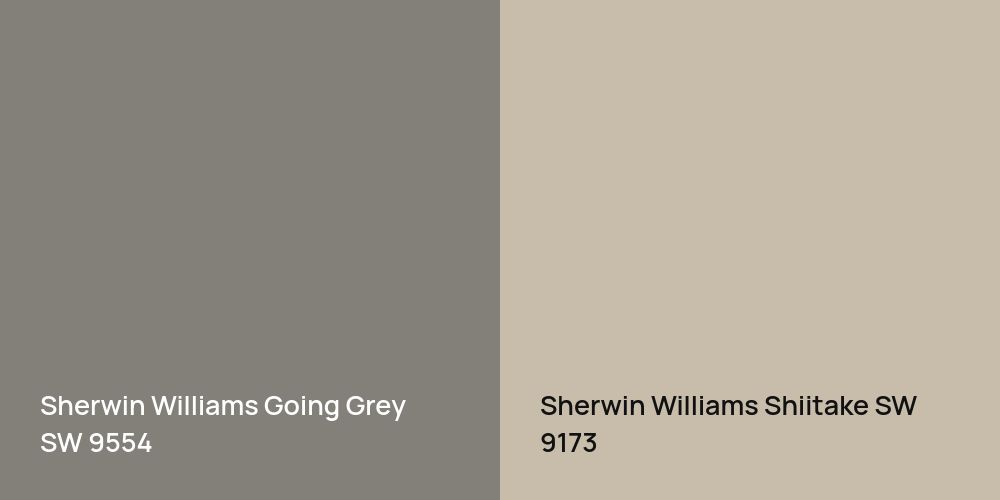 Sherwin Williams Going Grey vs. Sherwin Williams Shiitake