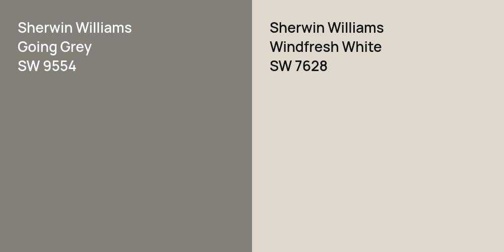 Sherwin Williams Going Grey vs. Sherwin Williams Windfresh White