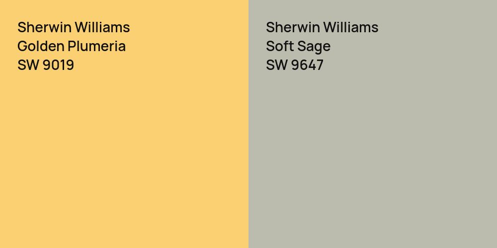 Sherwin Williams Golden Plumeria vs. Sherwin Williams Soft Sage