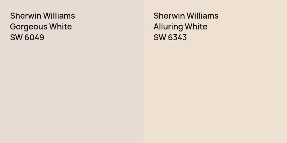 Sherwin Williams Gorgeous White vs. Sherwin Williams Alluring White