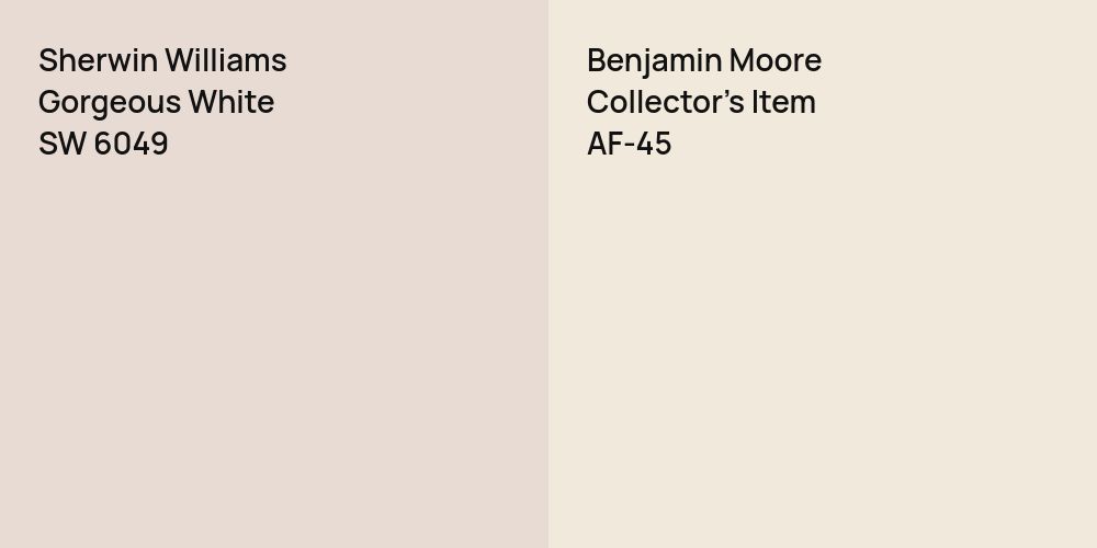 Sherwin Williams Gorgeous White vs. Benjamin Moore Collector's Item