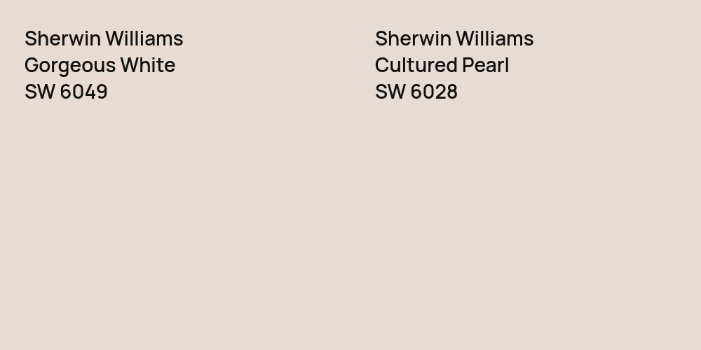 Sherwin Williams Gorgeous White vs. Sherwin Williams Cultured Pearl