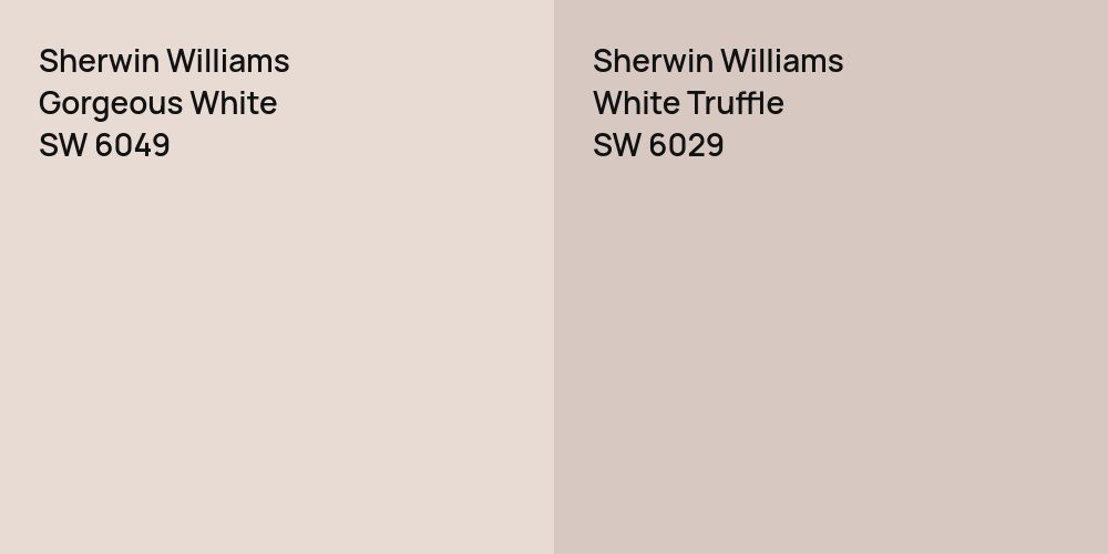 Sherwin Williams Gorgeous White vs. Sherwin Williams White Truffle