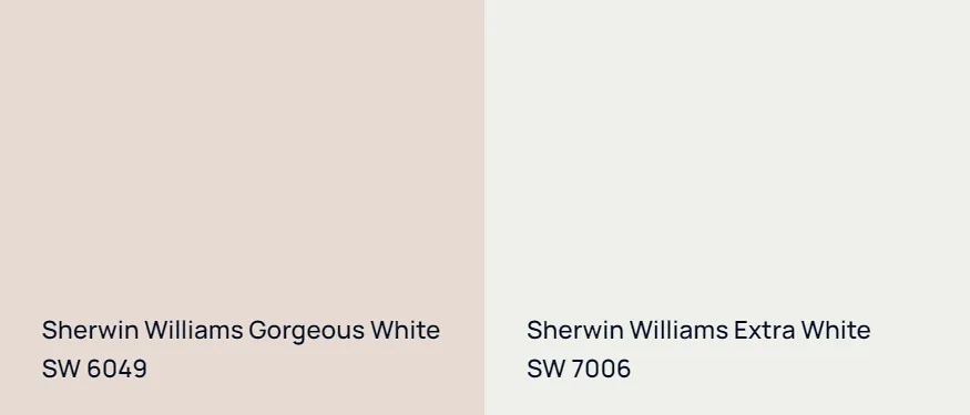 Sherwin Williams Gorgeous White SW 6049 vs Sherwin Williams Extra White SW 7006
