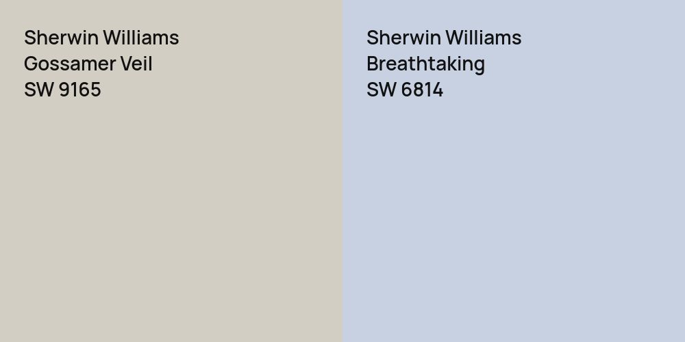 Sherwin Williams Gossamer Veil vs. Sherwin Williams Breathtaking