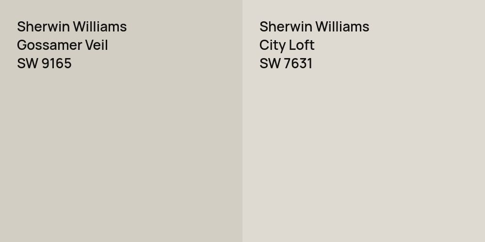 Sherwin Williams Gossamer Veil vs. Sherwin Williams City Loft