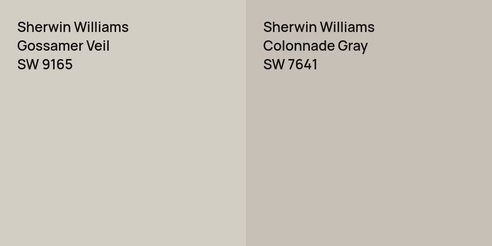 Sherwin Williams Gossamer Veil vs. Sherwin Williams Colonnade Gray