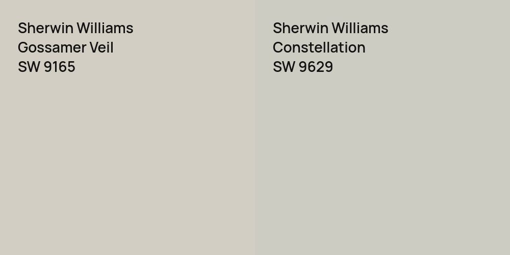 Sherwin Williams Gossamer Veil vs. Sherwin Williams Constellation