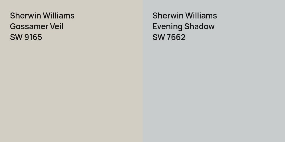 Sherwin Williams Gossamer Veil vs. Sherwin Williams Evening Shadow