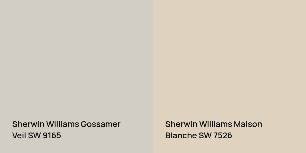 Sherwin Williams Gossamer Veil vs. Sherwin Williams Maison Blanche