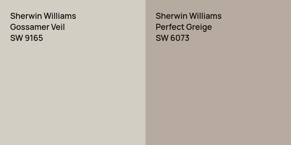 Sherwin Williams Gossamer Veil vs. Sherwin Williams Perfect Greige